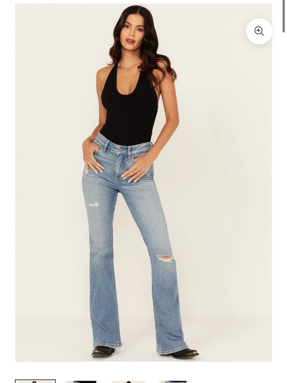Idyllwind Light Blue Distressed Flare Jeans